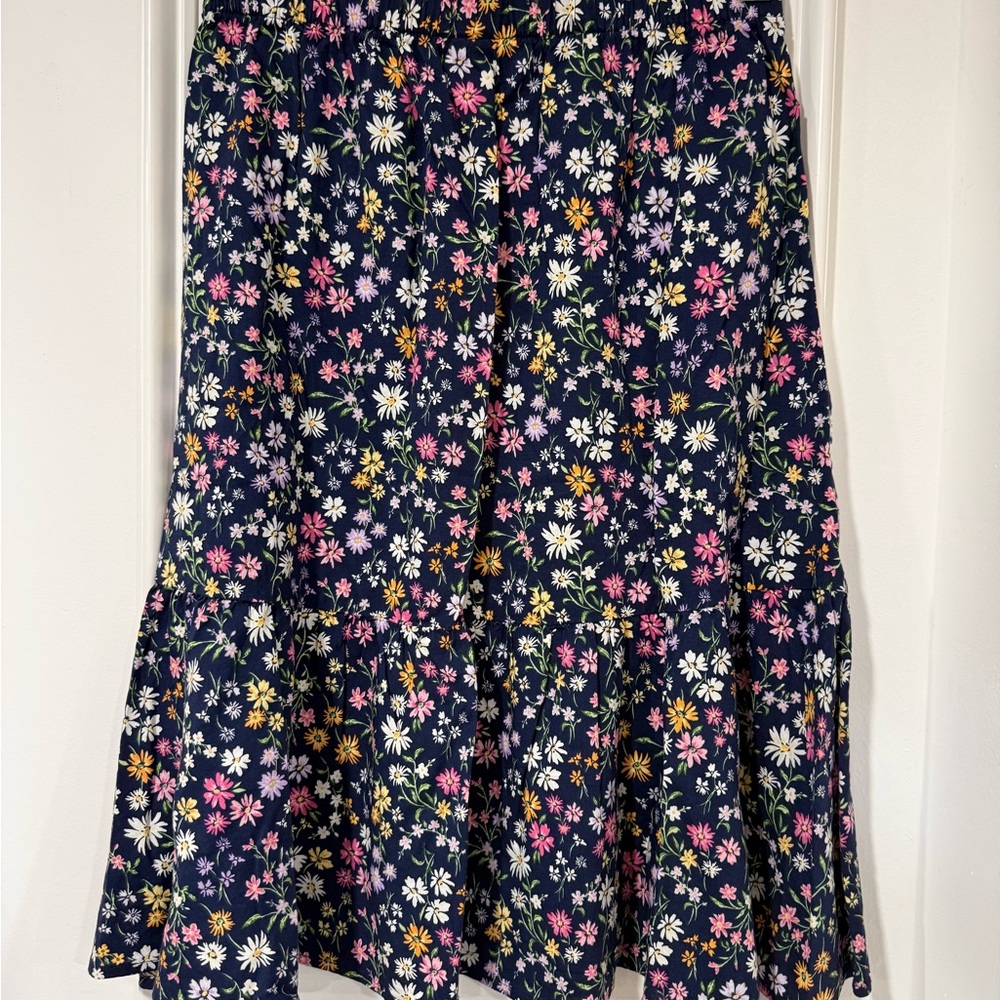 Old Navy Floral Print Kids Skirt - Navy and Multicolor Size 14-16 - Picture 2 of 3